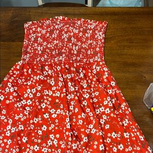SHEIN Red Floral Smocked Top - New, Never Worn